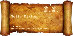 Melis Miklós névjegykártya
